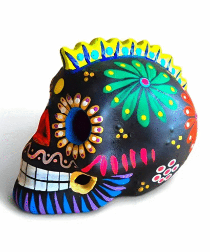 calaveras de barro artesanales