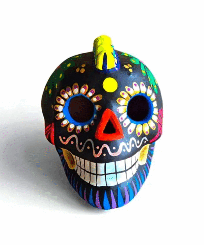 calaveras de barro artesanales