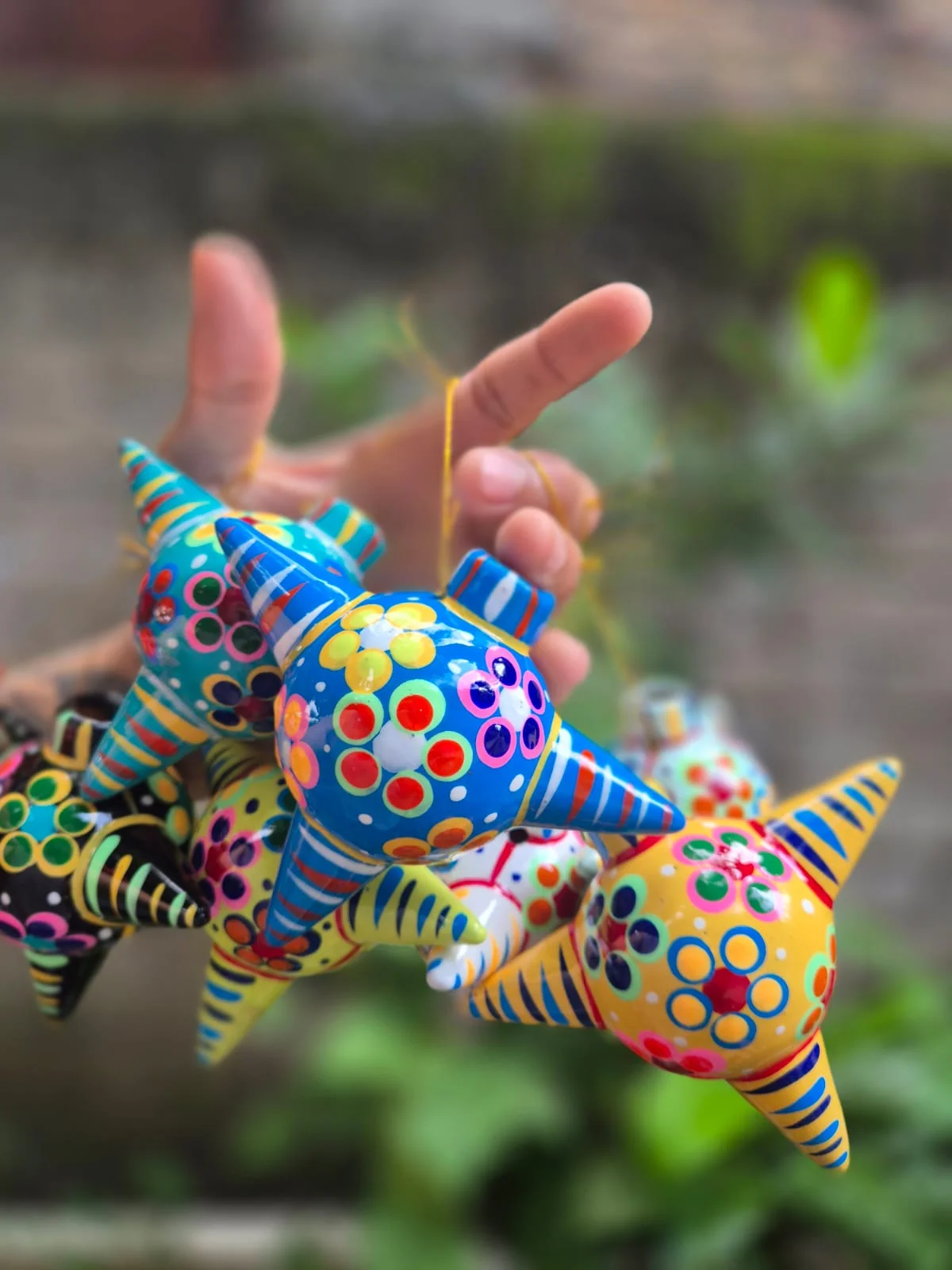 Esferas navideñas de barro artesanales Esferas navideñas de barro artesanales