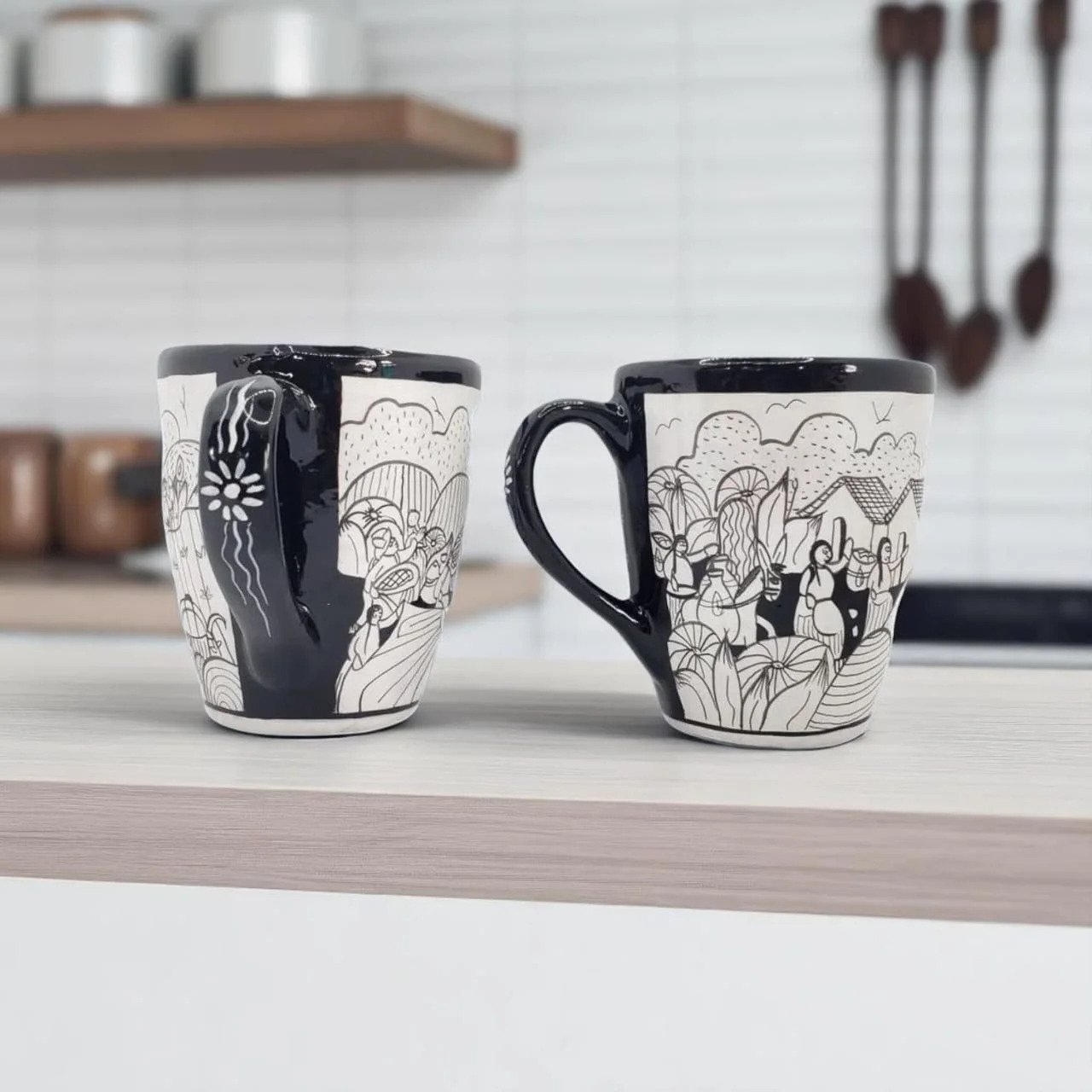 Tazas artesanales de barro