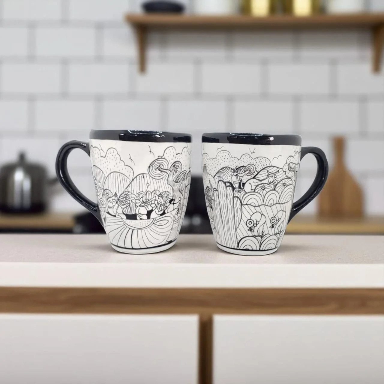 Tazas artesanales de barro