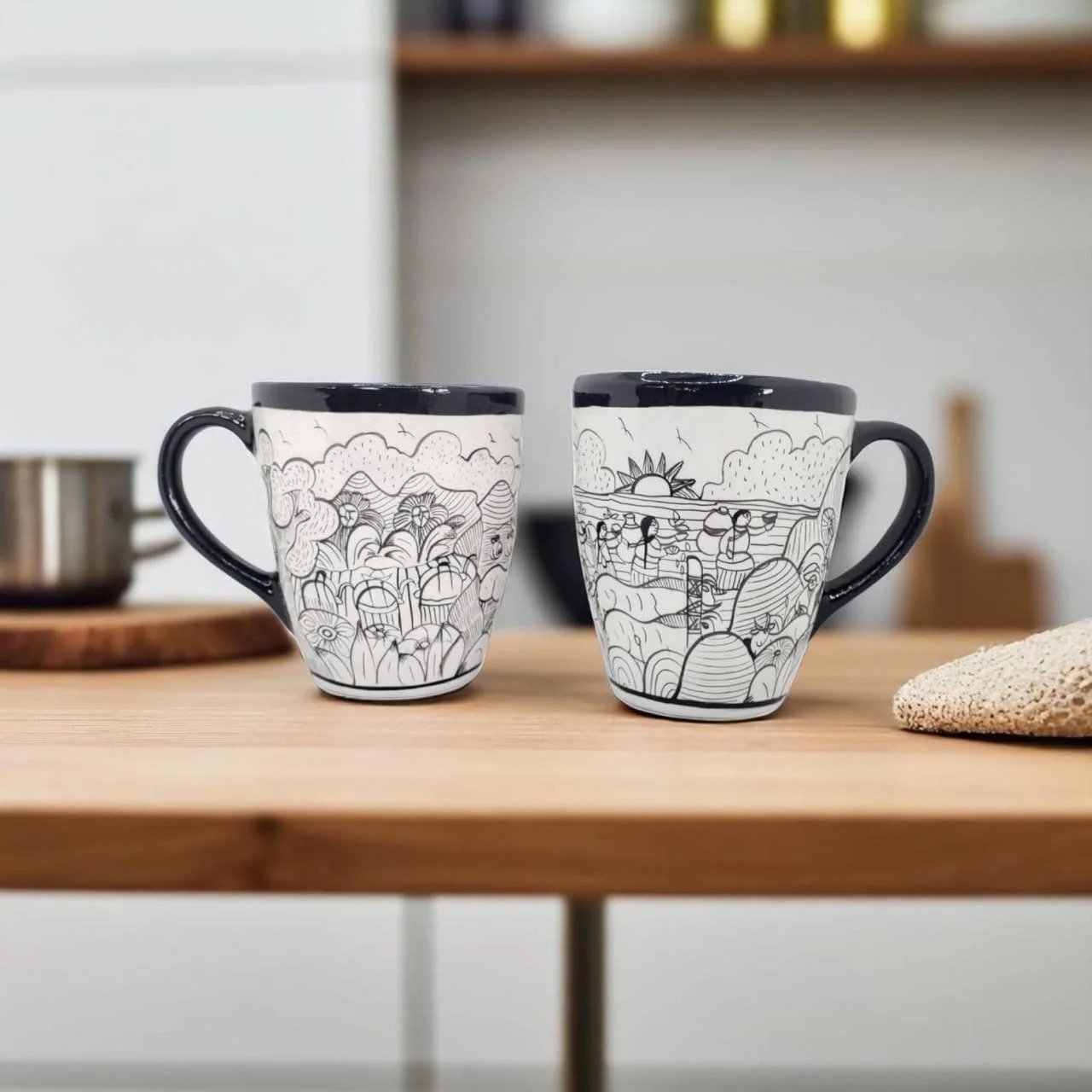 Tazas artesanales de barro