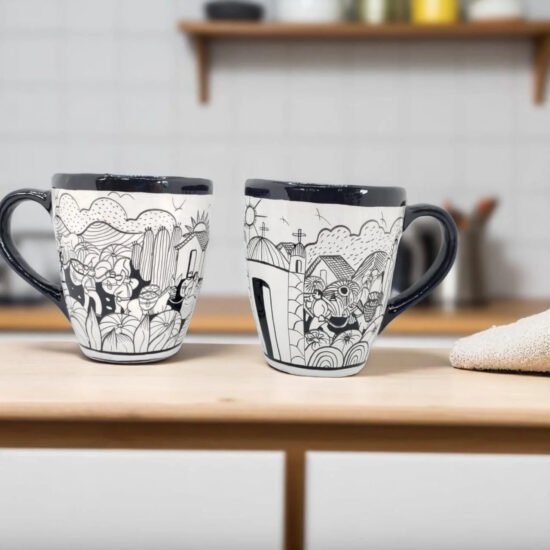 Tazas artesanales de barro
