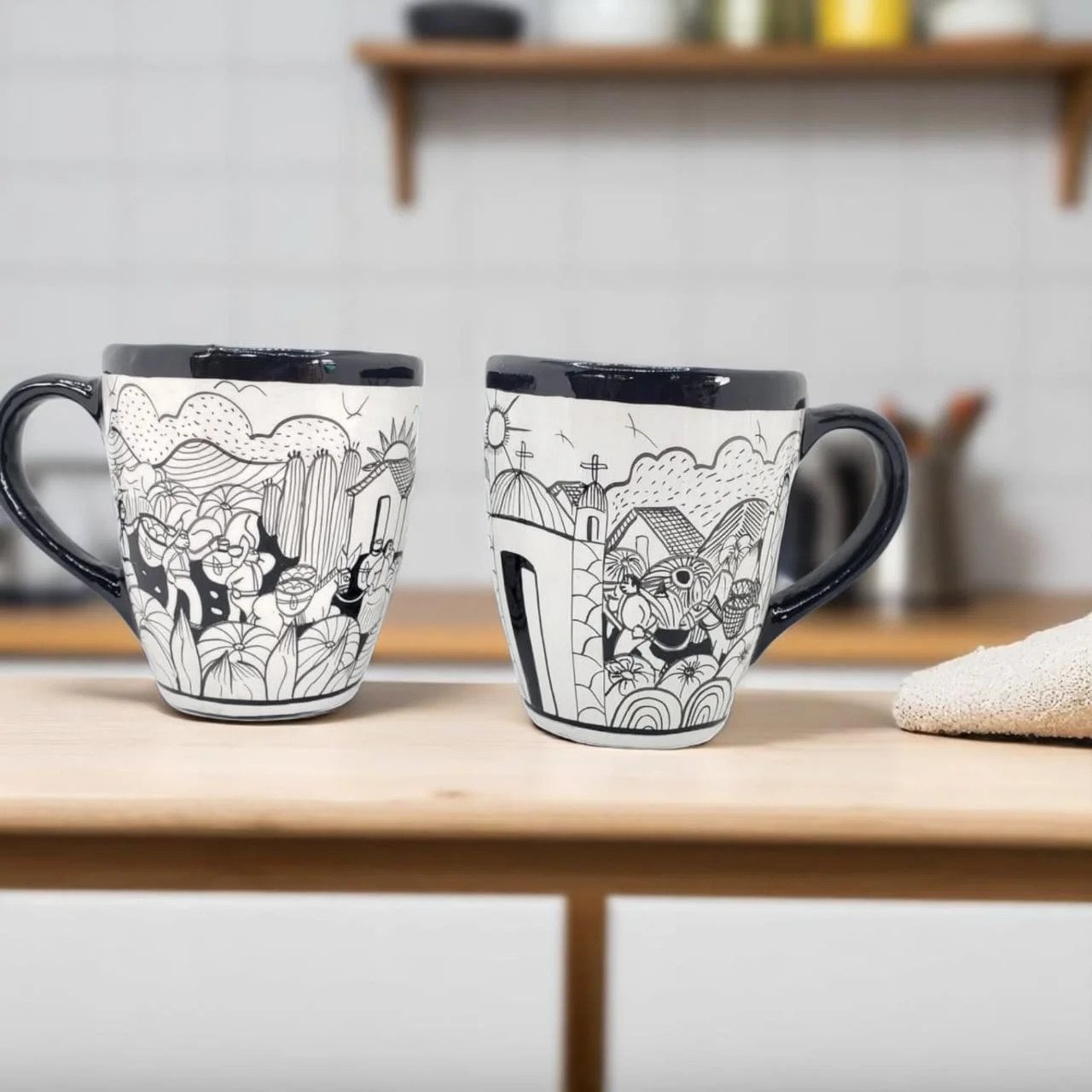 Tazas artesanales de barro